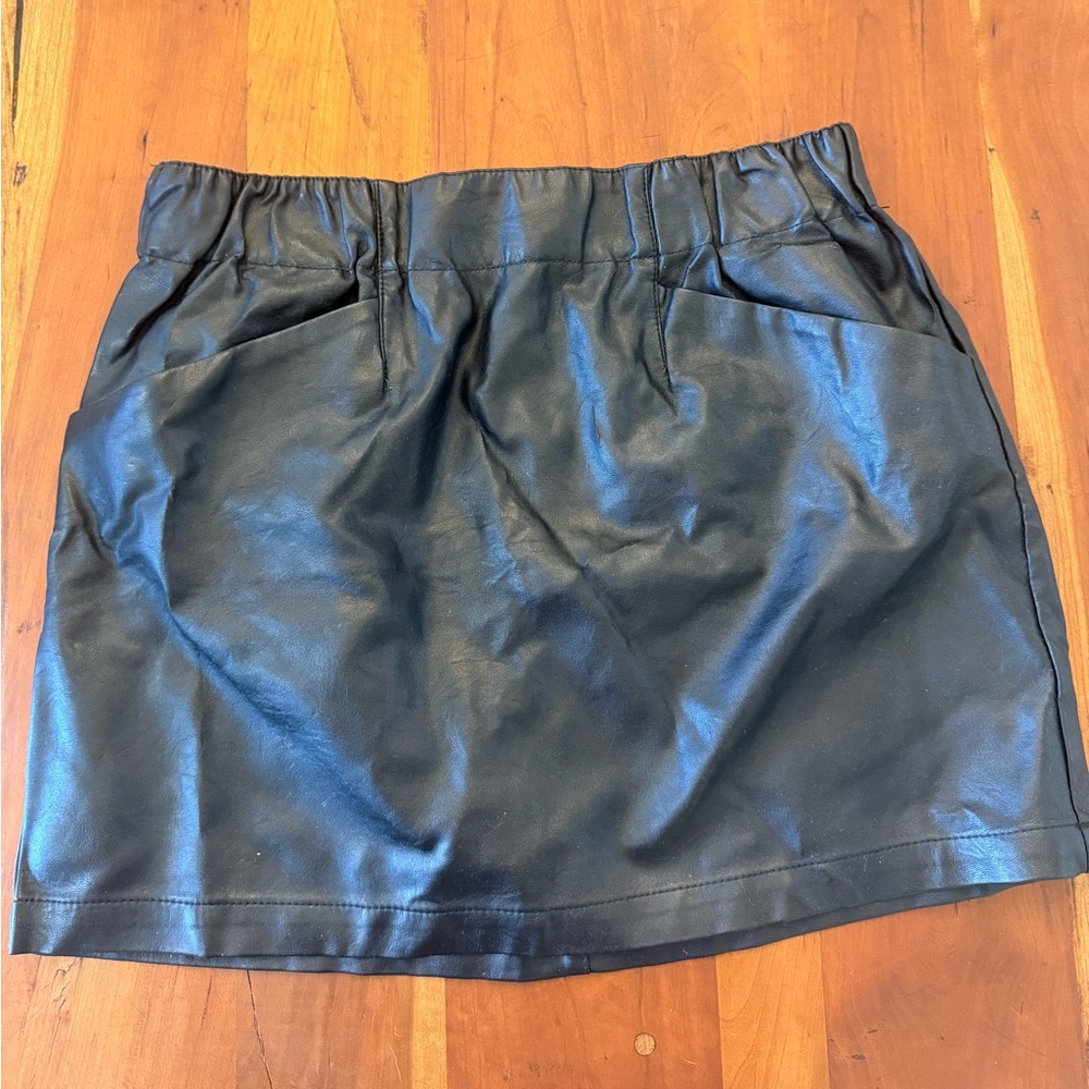 Black Faux Leather Mini Skirt